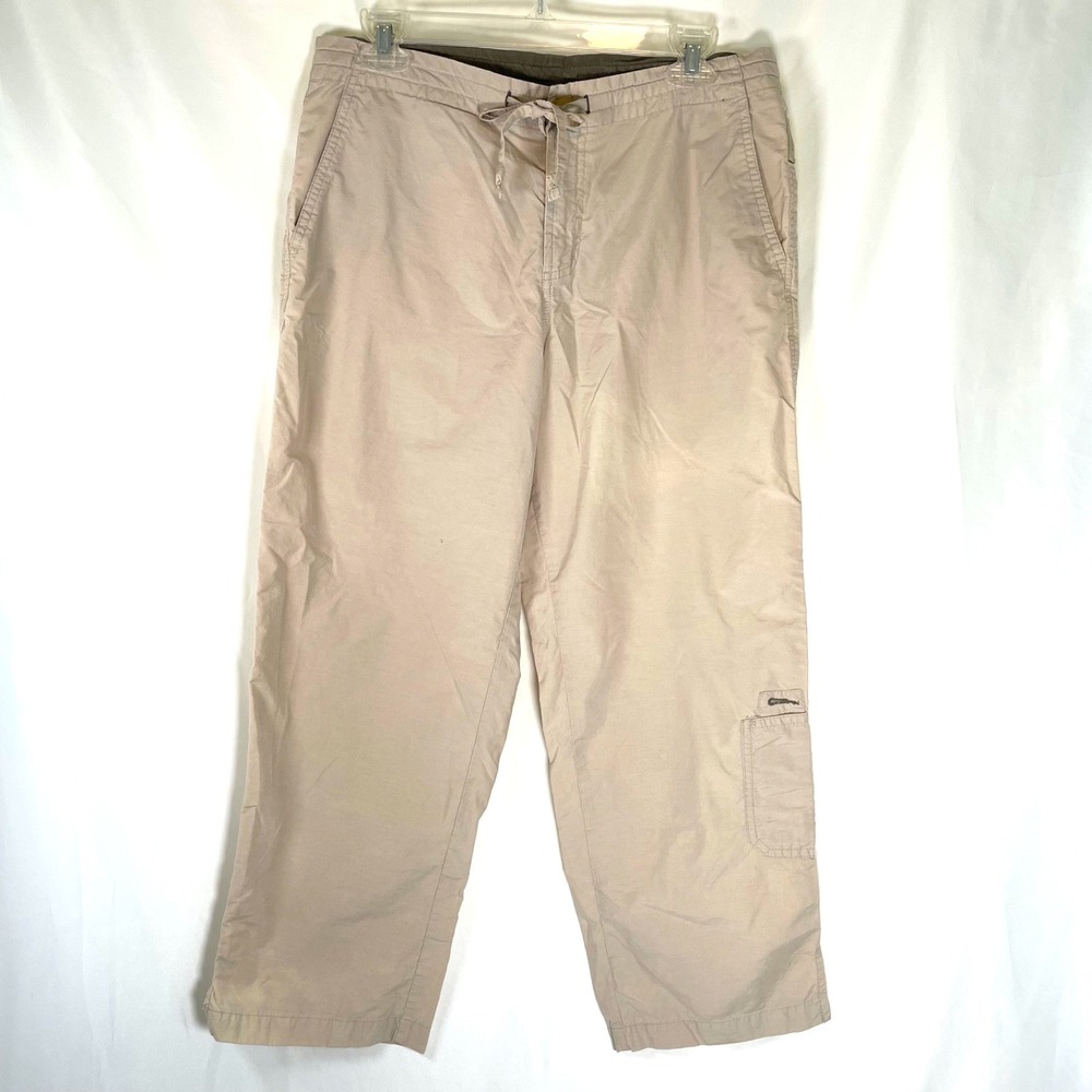 Columbia Women's Beige Lightweight Cargo Capri Pants M Hiking Outdoors Gorpcore